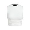 Crop Tops for Women Mimi Cuttrell Basic Sleeveless Ruched Going Out Summer Casual Ribbed Tank Top