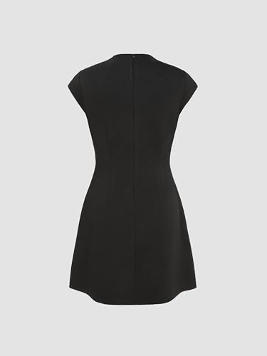High Neck Solid Zipper Mini Dress
