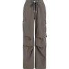 Women's High Waisted Cargo Pants with Drawstring and Cargo Pockets Trendy Daily Casual