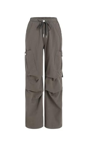 Women's High Waisted Cargo Pants with Drawstring and Cargo Pockets Trendy Daily Casual