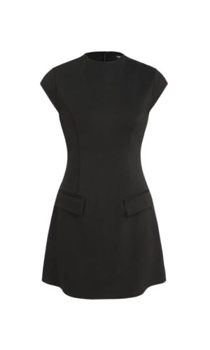 High Neck Solid Zipper Mini Dress