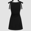 Mini Dress Bodycon Sexy Square Neck Bowknot Sleeveless High Waist Party Cocktail Elegant Dresses for Women