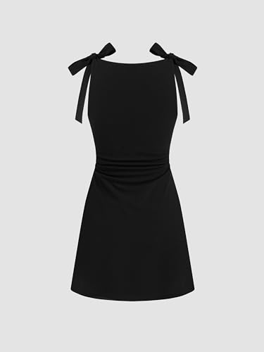 Mini Dress Bodycon Sexy Square Neck Bowknot Sleeveless High Waist Party Cocktail Elegant Dresses for Women