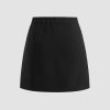 Mini Skirt for Women Trendy High Waist Slit Hem