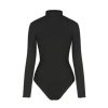 Long Sleeve Body Suits for Women - Mock Turtleneck Solid Going Out Tops Stretchy Bodysuit Jumpsuit Winter Spring
