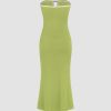 Strapless Tude Bodycon Midi Dress Ruched Tie Knotted Cocktail Party Summer Dresses