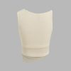 Tank Tops for Women Asymmetrical Neck Sleeveless Ruched Knit High Stretch Fit Trendy Tops