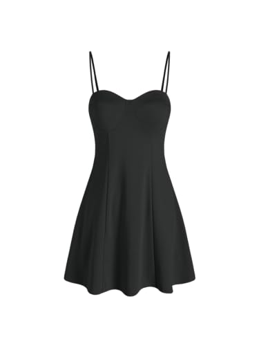 Mini Dress V Neck Sleeveless Bodycon Strappy High Waist Party Dress Flared A Line Short Dresses