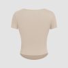 Going Out Tops Square Neck Ruched Short Sleeve Slim Fit Tee Shirt Basic Casual Tops for Women