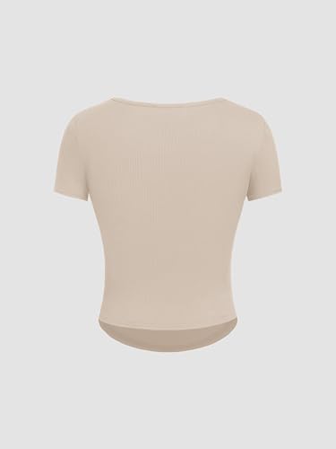Going Out Tops Square Neck Ruched Short Sleeve Slim Fit Tee Shirt Basic Casual Tops for Women