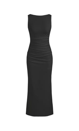 Women Summer Sleeveless Maxi Dresses Ruched Bodycon Long Wedding Guest Dress Cocktail Evening Gown