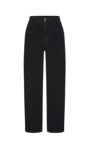Jeans for Women Stretchy Denim High Waist Straight Leg Cropped Casual Jeans with Pocket