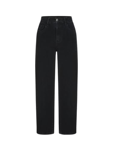Jeans for Women Stretchy Denim High Waist Straight Leg Cropped Casual Jeans with Pocket