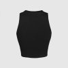 Women Tank Tops High Neck Sleeveless Going Out Cute Crop Top Trendy Basic Fitted Shirts