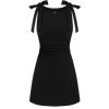 Mini Dress Bodycon Sexy Square Neck Bowknot Sleeveless High Waist Party Cocktail Elegant Dresses for Women