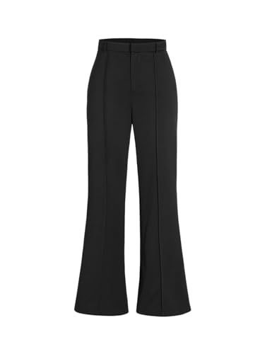 Solid Knitted Flared Trousers