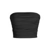 Tube Top for Women Strapless Ruched Sexy Going Out Basic Bandeau Crop Tops Summer Outfits