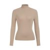 Women’s Mock Turtleneck Tops Long Sleeve High Neck Knit Solid T Shirts Sweaters
