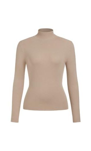 Women’s Mock Turtleneck Tops Long Sleeve High Neck Knit Solid T Shirts Sweaters