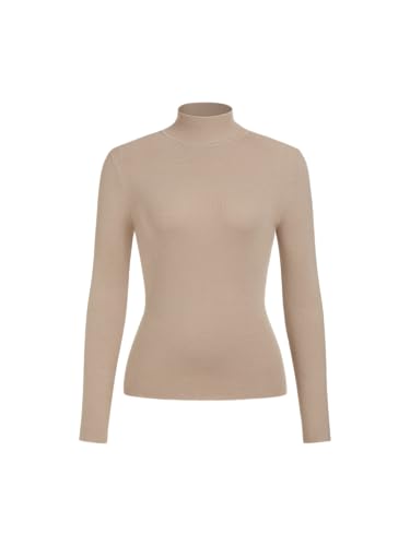 Women’s Mock Turtleneck Tops Long Sleeve High Neck Knit Solid T Shirts Sweaters