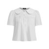 Women's Summer Tops Short Sleeve Cute Cotton Blouse