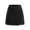 Mini Skirt for Women Trendy High Waist Slit Hem