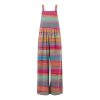 Women's Summer Rompers 2023 Printed Button Up Jumpsuit Casual Loose Sleeveless Rompers with Pockets Rompers