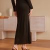 High Waist Skirts for Women Mermaid Skirt Fishtail Ruched Bodycon Long Maxi Skirt Lettuce Trim Stretchy