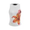 Tank Top for Women Trendy Crew Neck Sleeveless Floral Graphic Cotton Blend Knit Regular Fit