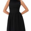 A Line Dress Womens Sleeveless Cocktail Party Midi Elegant Dresses with Pockets