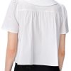 Women's Summer Tops Short Sleeve Cute Cotton Blouse