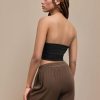 Tube Top for Women Strapless Ruched Sexy Going Out Basic Bandeau Crop Tops Summer Outfits