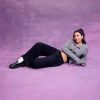 Cardigan Sweater for Women Round Neck Buckle Sweater Knitted Crop Top Long Sleeve Open Front Outerwear