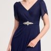Women's Cap Sleeves Mother of The Bride Dresses Rhinestone Chiffon Maxi Formal Evening Dresses 02400