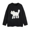 Women’s Cat Sweater Long Sleeve Crew Neck Fun Graphic Cute Patterned Pullover Sweater Tops