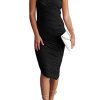 Summer One Shoulder Dresses for Women 2025 Elegant Mesh Ruched Asymmetrical Wedding Guest Cocktail Bodycon Dress