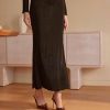 High Waist Skirts for Women Mermaid Skirt Fishtail Ruched Bodycon Long Maxi Skirt Lettuce Trim Stretchy