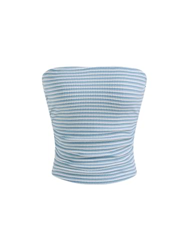Summer Striped Tube Tops for Women Sleeveless Casual Strapless Crop Tops Trendy