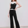 Solid Knitted Flared Trousers