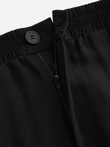 Solid High Waist Pleated Wide Leg Trousers