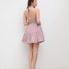 Women's Halter Mini Dress for Summer Striped Sleeveless Shirred Ruffle Dress Sexy Cute Vacation Outfits