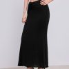 High Waist Skirts for Women Mermaid Skirt Fishtail Ruched Bodycon Long Maxi Skirt Lettuce Trim Stretchy