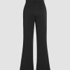 Solid Knitted Flared Trousers