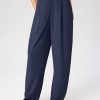 Solid High Waist Pleated Wide Leg Trousers