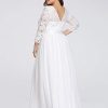 Women's Plus Size A-Line 3/4 Lace Sleeves Chiffon Long Maxi Formal Mother of The Bride Dresses 7412-PZ