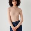 Women’s Mock Turtleneck Tops Long Sleeve High Neck Knit Solid T Shirts Sweaters