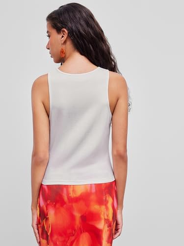 Tank Top for Women Trendy Crew Neck Sleeveless Floral Graphic Cotton Blend Knit Regular Fit