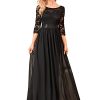 Women's Bridesmaid Dresses 3/4 Sleeve Empire Waist Maxi Mother of The Bride Dresses 07412