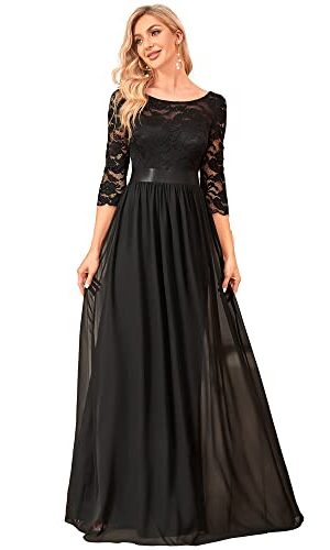 Women's Bridesmaid Dresses 3/4 Sleeve Empire Waist Maxi Mother of The Bride Dresses 07412