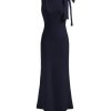 Women Summer Maxi Dresses Sleeveless Wedding Guest Dress Bowknot Boat Neck Formal Gown